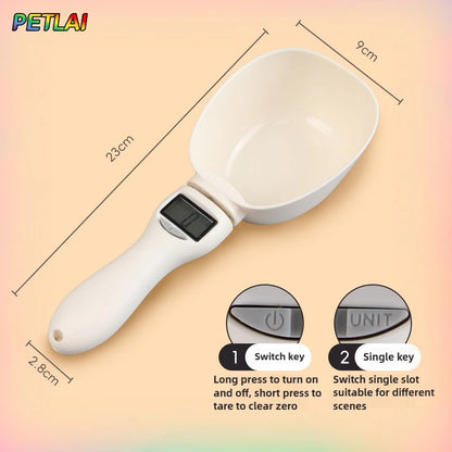Cat Dog Food Scoop Weighing Scale Scoops Intelligent Electronic Measuring Spoons Feeding Spoons with Scales Pet Food Accessories